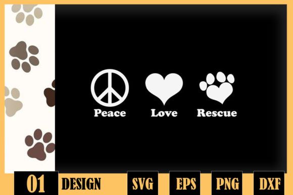 Animal Rescue Peace Love Adopt Dog Cat Graphics
