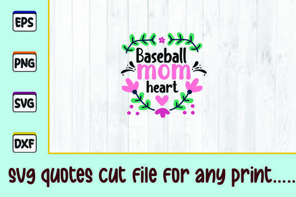 Baseball Mom Heart: Graphics for Crafts & Blogs