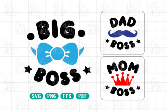 Boss Family Set: Modern Graphics for Crafts & Branding