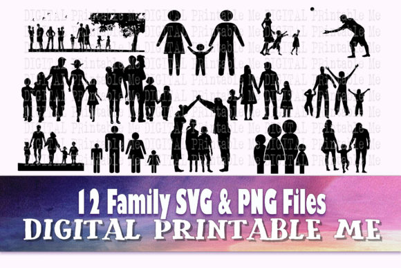 Family Svg, Silhouette Clip Art for Crafts and Graphics