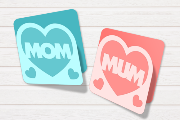 Mom and Mum Heart SVG for Crafts & Graphics